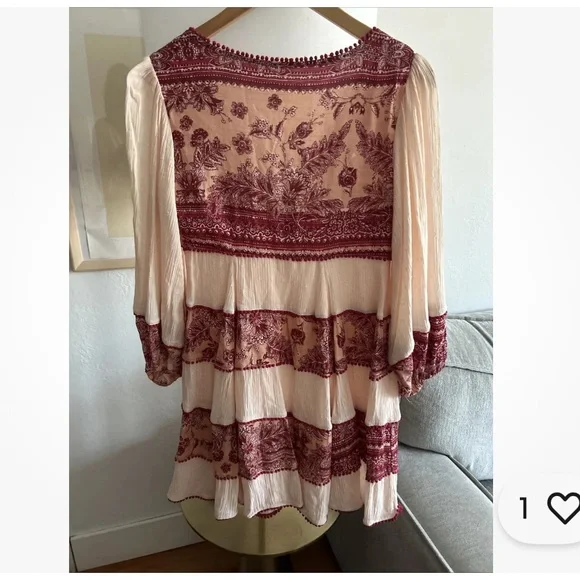 Free People Bohemian Western Flowy Mini Dress XS - Picture 5 of 9